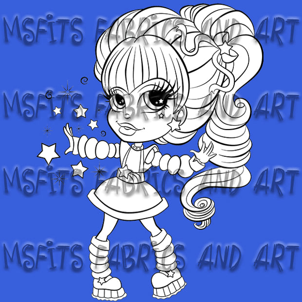 Rainbow Brite Digital Stamp