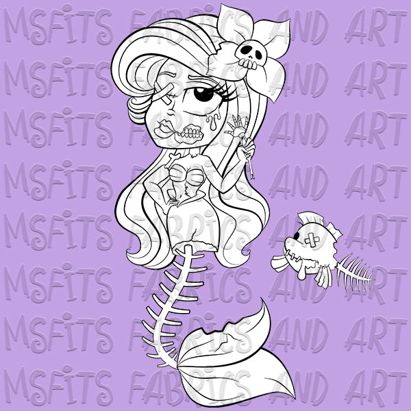 Ariel Zombie Digital Stamp