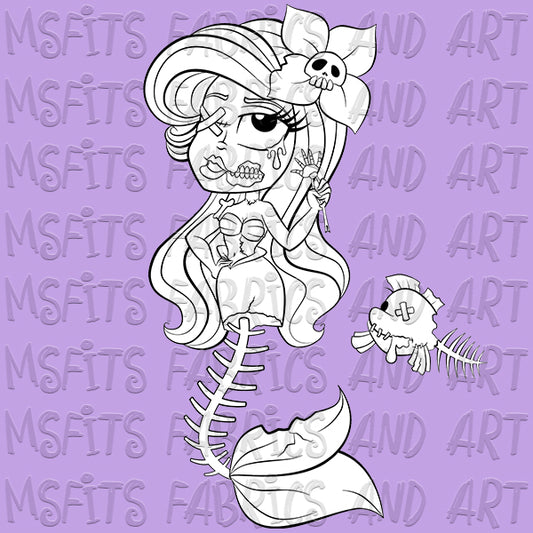 Ariel Zombie Digital Stamp