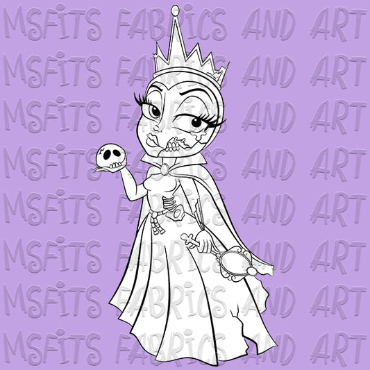 Evil Queen Zombie Digital Stamp