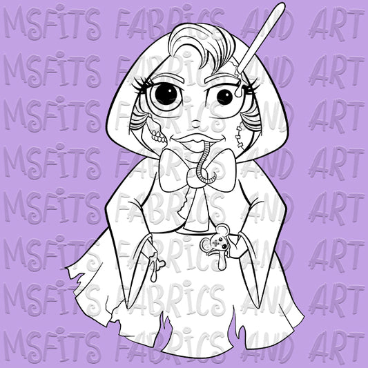 Fairy Godmother Zombie Digital Stamp