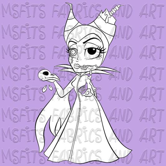 Maleficent Zombie Digital Stamp